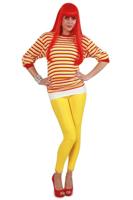 Ladies slim fit dorus rood wit geel