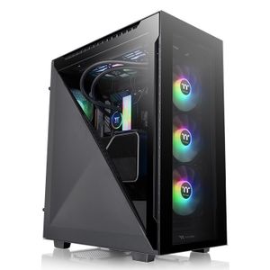 Thermaltake Divider 500 TG ARGB Midi-tower PC-behuizing Zwart 3 voorgeïnstalleerde LED-ventilators, 1 voorgeïnstalleerde ventilator, Zijvenster, Stoffilter