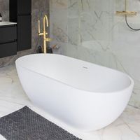 ZEZA Alexia vrijstaand bad - 178x88x52cm - solid surface mat wit JZ8619M