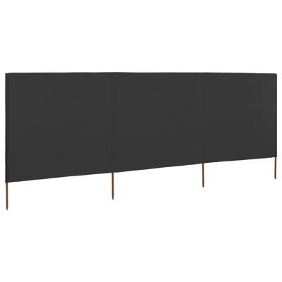Windscherm 3-panelen 400x120 cm stof antraciet