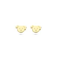 14k Geelgouden Oorknoppen Hond - 6 mm