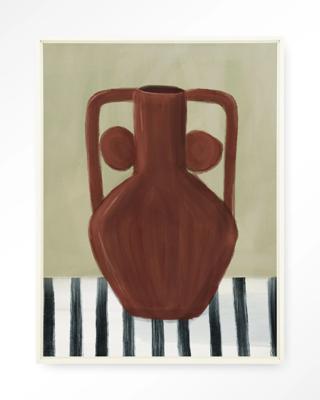 Urban Cotton Wandkleed 'Vivid Vase 10' 80 x 110cm in Floating Frame - off white