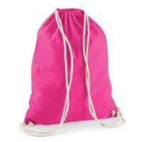 Sport gymtas fuchsia roze met rijgkoord 46 x 37 cm van katoen