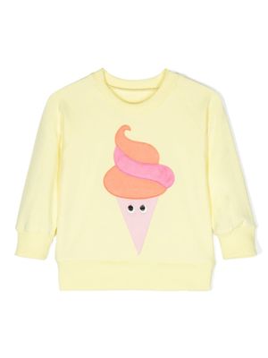 WAUW CAPOW by BANGBANG sweat à patch Ice Cream - Jaune