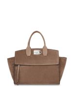 Ferragamo grand sac cabas Studio en daim - Tons neutres
