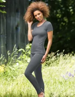 Dames T-Shirt Merino Wol Engel Natur Kleur Antraciet Maat 46/48 - Extra Large
