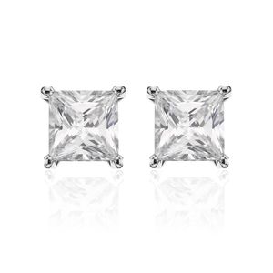New Bling 9NB-0005 Oorstekers zilver met vierkante zirkonia 8 mm