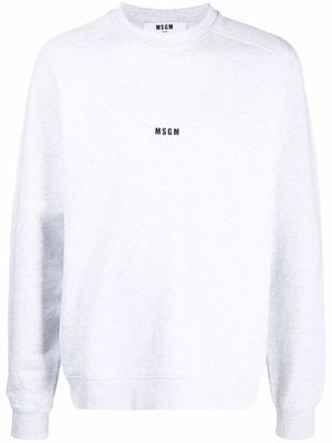 MSGM pull à logo imprimé - Gris