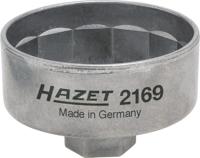 HAZET Oliefitersleutel 2169 · 3/8 inch (10 mm) vierkant hol · Buiten-14-kant-profiel · SW 74 mm