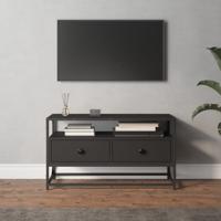 Tv-meubel 80x35x45 cm bewerkt hout zwart
