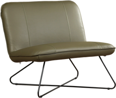 Olijfgroene leren industriële fauteuil zonder armleuning Smile - Toledo Leer Olive (olijfgroen leer)