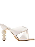 Vanina mules Camelia 100 mm à perles artificielles - Blanc