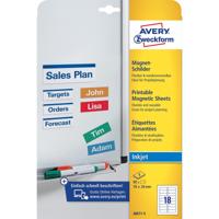 Avery Zweckform magneetetiketten, ft 78 x 28 mm, zonder coating, 90 etiketten, wit