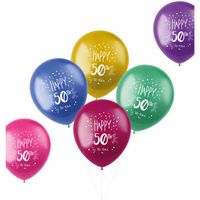 Ballonnen 'Happy 50th To You' Meerkleurig (6st)