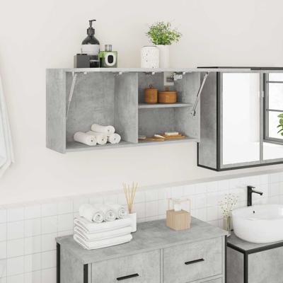 Badkamerwandkast 80x25x40 cm bewerkt hout betongrijs