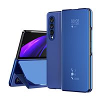 Lunso - Window view cover hoes - Samsung Galaxy Z Fold3 - Blauw