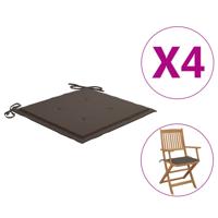 VidaXL Tuinstoelkussens 4 st 40x40x4 cm oxford stof taupe