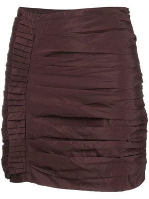 Róhe minijupe drapée à taille haute - Marron
