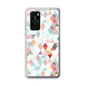 Gekleurde driehoekjes pastel: Huawei P40 Transparant Hoesje