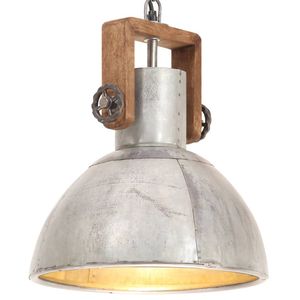 VidaXL Hanglamp industrieel rond 25 w e27 30 cm zilverkleurig