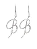 Blumarine boucles d'oreilles B à strass - Argent - thumbnail