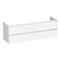 Brauer Inspire - Onderkast - 160 cm - met 4 Softclose Lades Greeploos en 2 Sifon Uitsparingen - Hoogglans Wit