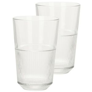 Drinkglazen/waterglazen - 8x - transparant - 360 ml - 8 x 13 cm