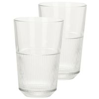 Drinkglazen/waterglazen - 8x - transparant - 360 ml - 8 x 13 cm