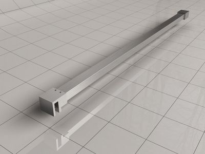 Stabilisatiestang Wiesbaden Slim | 120 cm | t.b.v. inloopdouche | Geborsteld staal