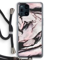 Roze stroom: Oppo Find X3 Transparant Hoesje met koord