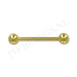 Barbell goud kleur 18 mm