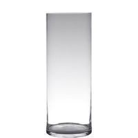 Transparante home-basics cilinder vorm vaas/vazen van glas 50 x 19 cm - Vazen - thumbnail