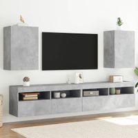 Tv-wandmeubels 2 st 40,5x30x60 cm bewerkt hout betongrijs - thumbnail