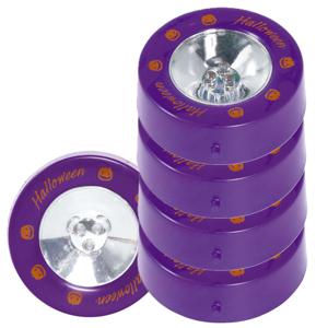 Pompoen verlichting - 5x - led - 6,6 cm - 4 kleuren - pompoen lampje - pompoenlichtje - Halloween