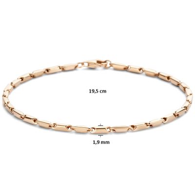 Armband Staafjes rosegoud 1,9 mm 19,5 cm