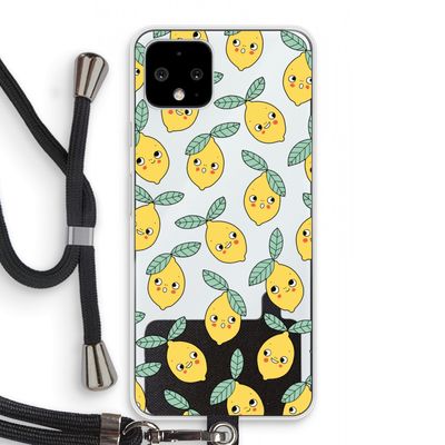 Citroenen: Pixel 4 Transparant Hoesje met koord