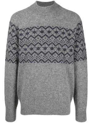 Brunello Cucinelli pull en maille intarsia - Gris