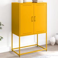 Hoge kast 68,5x38,5x107 cm staal mosterdgeel