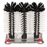 Bierglasborstel/spoelborstel aluminium - 3-delig - 16 cm - Spoelbakborstels - Bierglazen spoelen