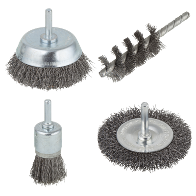 Wolfcraft Draadborstel set | Ronde schacht | 4-delig | 1 set - 2133000