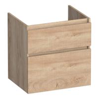 Brauer Delight Wavy - Onderkast - 60 cm - met 2 Softclose Lades Greeploos en 1 Sifon Uitsparing - Forest Wheat