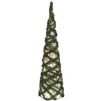 Kerstverlichting figuren Led kegel kerstboom draad/groen 78 cm 60 lampjes - thumbnail