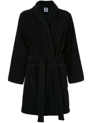 CHANEL Pre-Owned veste longue en maille (2009) - Noir