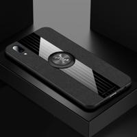 Voor vivo Y97 XINLI stiksels doek textuur schokbestendig TPU beschermhoes met ring houder (zwart)