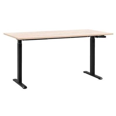 Bureau Homeworx zit/sta handmatig verstelbaar - eikenkleur/zwart - 75/118x160x80 cm - Leen Bakker