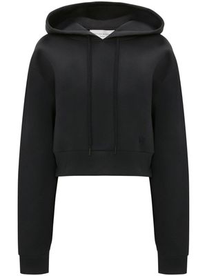 Victoria Beckham hoodie en coton mélangé à logo brodé - Noir