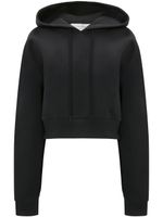 Victoria Beckham hoodie en coton mélangé à logo brodé - Noir