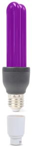 BeamZ Blacklight UV spaarlamp 25W met E27 fitting en bajonet adapter