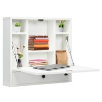 Laptop Wandbureau Zwevend Bureau met Opbergplanken Lade Multifunctionele Tafel met Opklapbaar Blad voor Kleine Thuiskantoorruimtes