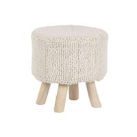 Voetensteun Home ESPRIT Beige Boho 40 x 40 x 40 cm